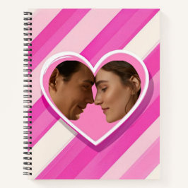 Cuaderno Corazón Negrita sobre Rayas Rosadas