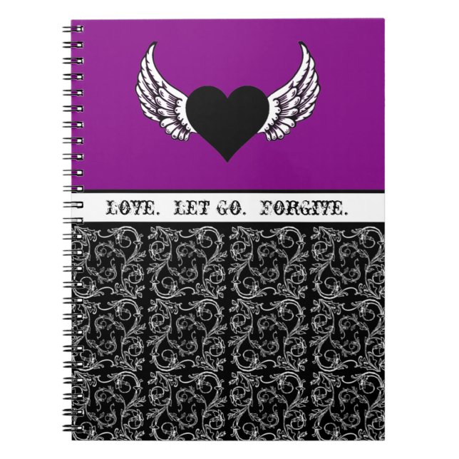 Cuaderno Corazón negro, alas blancas (Frente)