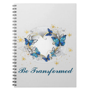 Cuaderno Corazón personalizado con mariposas Morpho