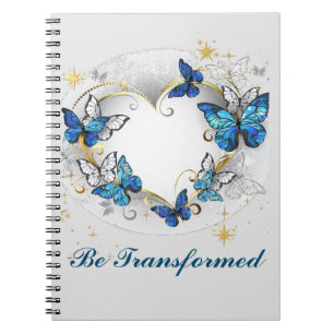 Cuaderno Corazón personalizado con mariposas Morpho
