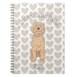Cuaderno Corazón Personalizado con Patrón de Goldendoodle D