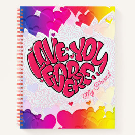 Cuaderno Corazón Rojo con palabra amor para siempre San Val