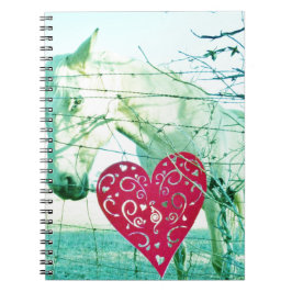 Cuaderno Corazón Rojo de Caballo Blanco Valentine