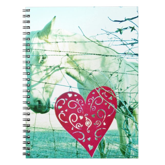 Cuaderno Corazón Rojo de Caballo Blanco Valentine (Frente)
