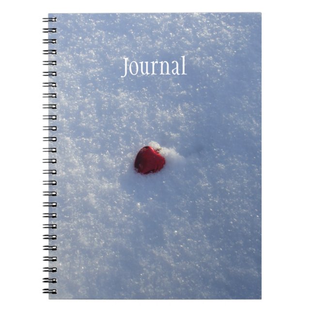 Cuaderno Corazón rojo en revista de nieve (Frente)