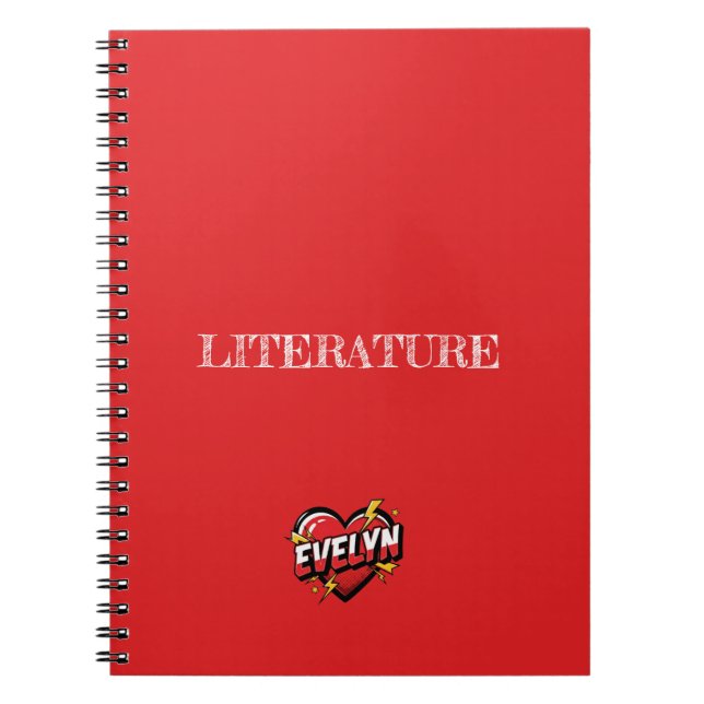 Cuaderno Corazón Rojo Evelyn (Frente)
