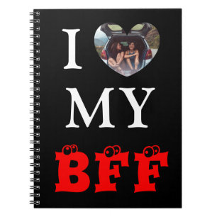 Cuaderno Corazón Rojo Negro Cute Foto BFF