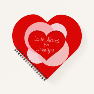 Cuaderno Corazón Rojo personalizado con forma de corazón 