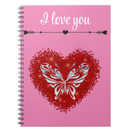 Cuaderno Corazón rojo romántico