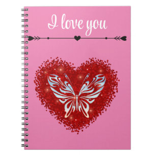 Cuaderno Corazón rojo romántico