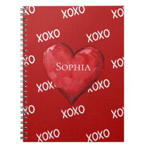 Cuaderno Corazón Rojo XOXO