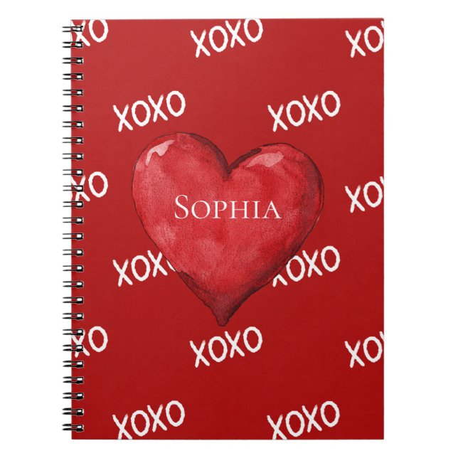 Cuaderno Corazón Rojo XOXO (Frente)