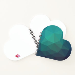 Cuaderno Corazón rojo y azul del origami moderno