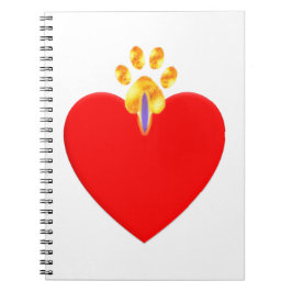 Cuaderno Corazón rojo y garra dorada