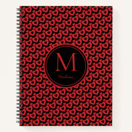 Cuaderno Corazón Rojo Y Negro Personalizado