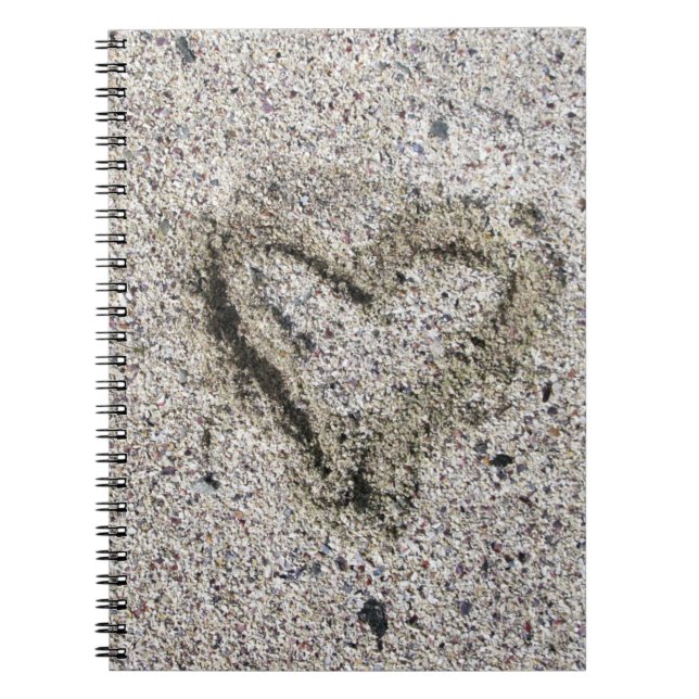 Cuaderno Corazón romántico en arena (Frente)