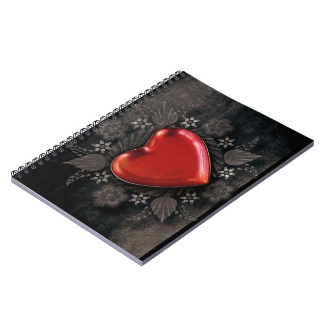 Cuaderno Corazón romántico floral Valentine Love (Lado Izquierdo)