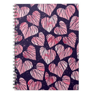 Cuaderno Corazón Rosa: acuarela sin costuras.