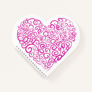 Cuaderno Corazón rosa de escritura a mano espiral para Día