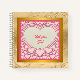 Cuaderno Corazón Rosa Elegante Feliz Día de San Valentín co
