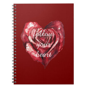 Cuaderno Corazón rosa rojo