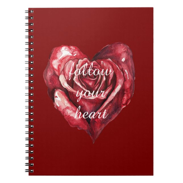 Cuaderno Corazón rosa rojo (Frente)