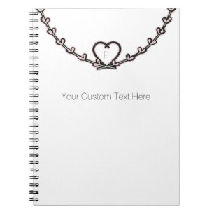 Cuaderno Corazón Rosa Rústico Vid Personalizado Chic