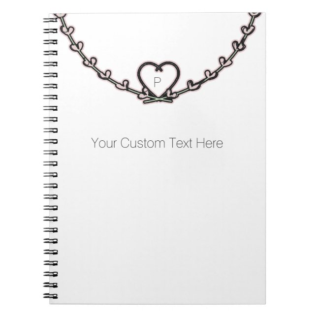 Cuaderno Corazón Rosa Rústico Vid Personalizado Chic (Frente)