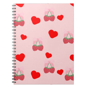 Cuaderno corazón rosa y bayas