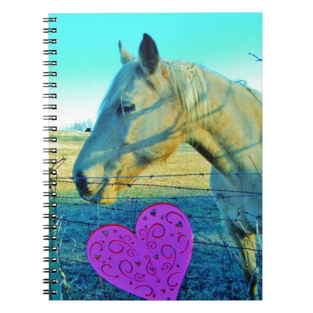 Cuaderno Corazón rosa y caballo amarillo (Frente)