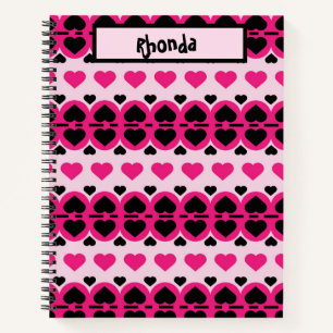 Cuaderno Corazón rosa y negro