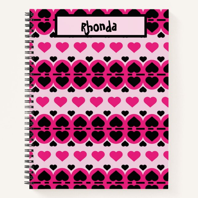 Cuaderno Corazón rosa y negro (Anverso)