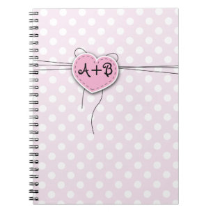 Cuaderno Corazón rosado con los lunares