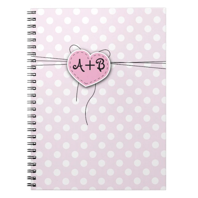 Cuaderno Corazón rosado con los lunares (Frente)