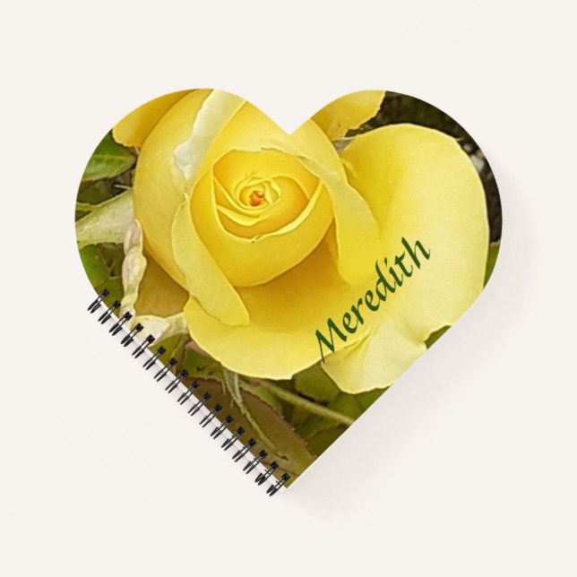 Cuaderno Corazón Rosebud amarillo (Anverso)