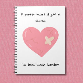 Cuaderno Corazón roto rosa