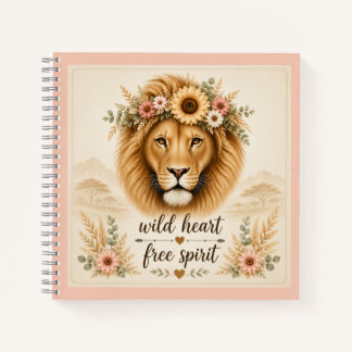 Cuaderno Corazón Salvaje Espíritu Libre Arte Floral Boho Le