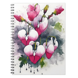 Cuaderno Corazón sangrante - Flores de acuarela