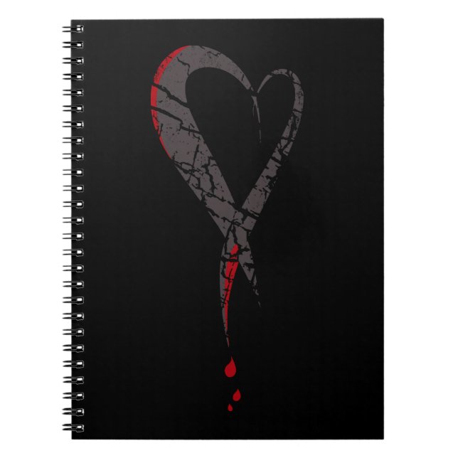 Cuaderno Corazón sangrante. Me hirió el corazón triste. Osc (Frente)