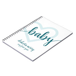 Cuaderno Corazón verde azulado | Esmeralda Green Pregancy S