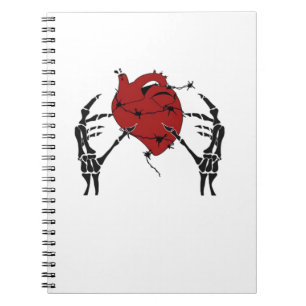 Cuaderno Corazón Y Manos - Manos Skeleton Heart