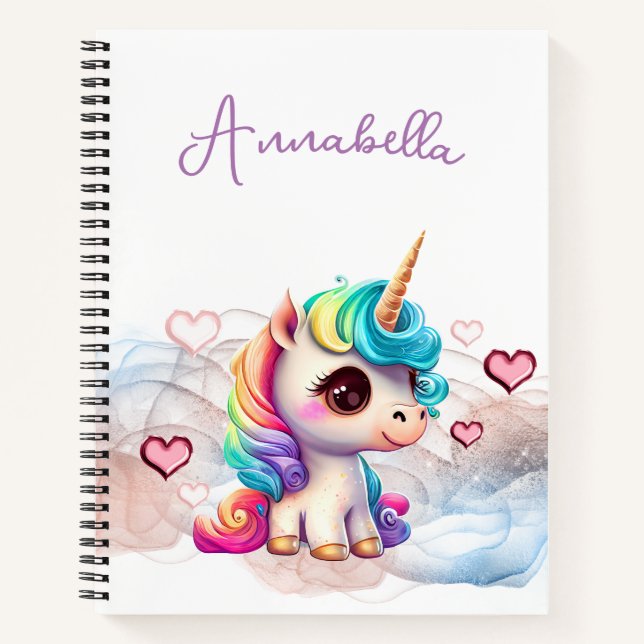 Cuaderno Corazón y unicornio de bebé (Anverso)