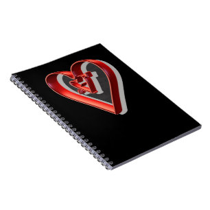 Cuaderno Corazones 3D rojos