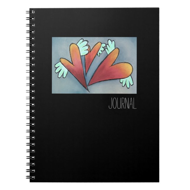 Cuaderno Corazones Alados Delineados (Frente)