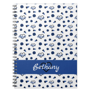 Cuaderno Corazones azules de ánimo, recuerdos de Pom, patró