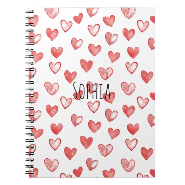 Cuaderno Corazones Blancos Rojos (Frente)