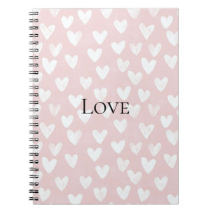 Cuaderno Corazones Blancos Rosa Femenino