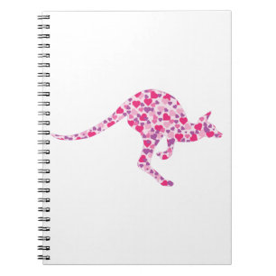 Cuaderno Corazones canguro-rosados