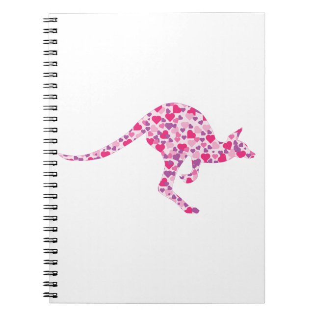 Cuaderno Corazones canguro-rosados (Frente)