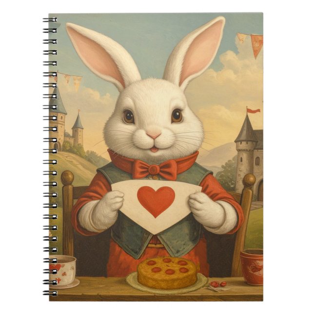 Cuaderno Corazones Caprichosos del Conejo Blanco Encantado  (Frente)